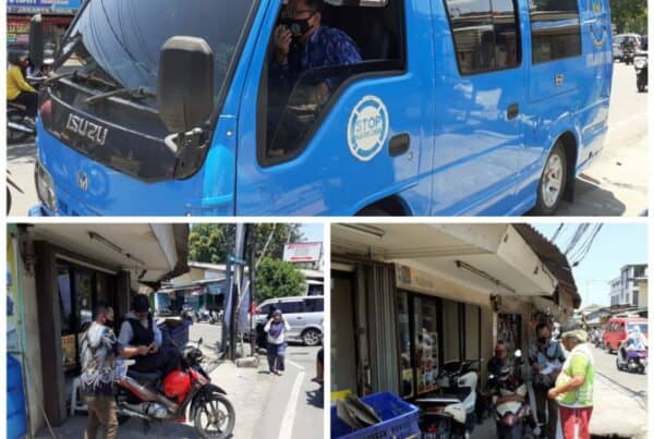 KIE P4GN dalam Sosialisasi Mobil Keliling & Pembagian Masker di Pasar Simpang Tiga,Penggilingan Jakarta Timur