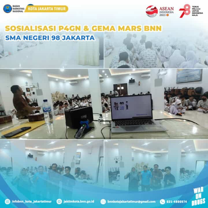 Program Extraordinary Sosialisasi P4GN & Gema MARS BNN di SMAN 98 Jakarta